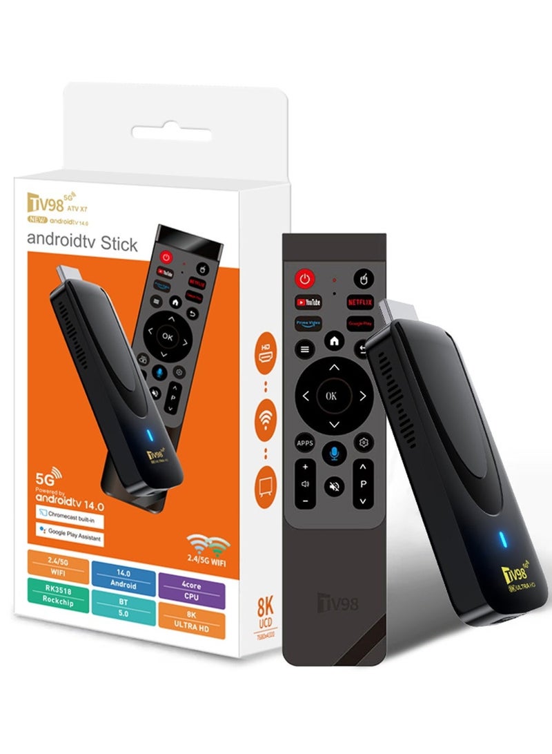 SYXUMLKLS 8K Ultra HD Smart TV Stick, HDR Streaming Device, Google Assistant Voice Control, Chromecast Built-In - Image 1
